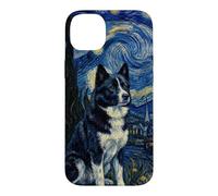 Karelian Bear Dog Van Gogh Nuit étoilée Coque pour iPhone 14 Plus
