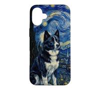 Karelian Bear Dog Van Gogh Nuit étoilée Coque pour iPhone 16 Plus
