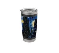Karelian Bear Dog Van Gogh Nuit étoilée Gobelet isotherme en acier inoxydable double paroi