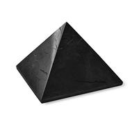 Karelian Heritage Grande pyramide en shungite | Pierre de shungite polie pour la protection | Grande pyramide décorative noire de 10 cm | Bloque pour la maison et le bureau | Pyramide de guérison en
