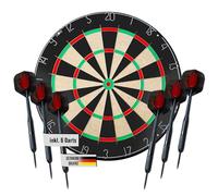 Karella BullOut Cible de fléchettes professionnelle sans logos, cible de fléchettes en acier Bristle Steel 45 cm, sans agrafes, sisal de qualité supérieure, anneau rotatif, taille tournant, avec