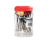 Karella Steeldarts Lot de 24 boîtes de 24 barils chromés de qualité supérieure - Filetage 2BA - 4 motifs attrayants - 19 g