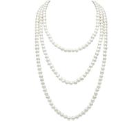 KARELLS Collier de Perles Long 150 cm en Perles d'Imitation pour Mariage Fiançailles - Style Tendance
