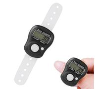 KARELLS Compteurs de Doigts,Compteur Manuel,Compteur Digital,Compteur Clicker,Compteur Numérique,Compteur électronique,Mini Compteur De Doigts,pour la Prière,Sport,Coach,2 Pièces(Noir)