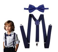 KARELLS Ensemble Bretelles & Nœud Papillon Enfant, Bretelles Ajustables En Y, Avec Variété Couleurs, Pour Les Bébé De 1 À 10 Ans Mariage, Baptême, Anniversaire, Rentrée, Fête