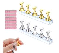 KARELLS Ensembles Présentoir D'art D'ongle, Support Magnétique pour Faux Ongles, 2 Sets Nail Art Tips Stand holder pour Faux Ongles Manucure