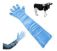 KARELLS Gants Longs en Plastique Vétérinaire,30PCS Gants D'insémination Jetables,Bras Long Examen Vétérinaire Gant D'insémination Artificielle,jetables en film plastique,90 cm, azul claro