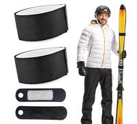 KARELLS Sangles de Ski RéGlables, Attaches de Ski Réglables, 45x5cm Fixation Ski, Polyvalentes Sangles de Ski Bande de Fixation avec Coussinets de Protection EVA pour Skis, BâTons, ÉQuipement de Ski