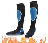 KARELLS Thermal Ski Socks,Chaussettes de Ski,Chaussette Ski,Chaussettes Montantes,et de snowboard,Chaussettes Chaudes Thermiques Haute Performance et respirantes,taille moyenne,Homme(Bleu noir)
