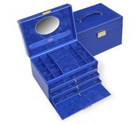 Karen Colisimo Boîte à bijoux en cuir de vachette Bleu