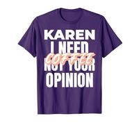Karen Design Idée Cadeau I Need Coffee Not Your Opinion T-Shirt, Homme, Violet, 3XL