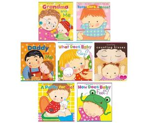 Karen Katz Lift-the-Flap Books Series 7-Book Bundle Set - Interactive Early Learning for Babies and Toddlers - Grandma and Me, Toes Ears & Nose!, Daddy and Me, What Does Baby Say?, Counting Kisses, A