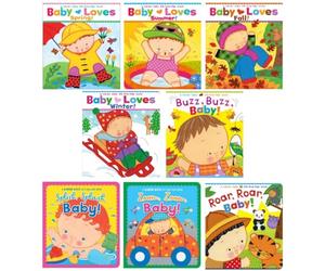 Karen Katz Lift-the-Flap Books Series 8-Book Bundle Set - Seasonal and Sensory Fun for Curious Toddlers - Baby Loves Spring!, Summer!, Fall!, Winter! + Buzz Buzz, Splish Splash, Zoom Zoom, Roar Roar