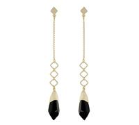 Karen Millen Boucles d'oreilles longues en résine géométrique pour femme, Laiton