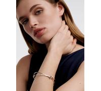 Karen Millen Karen Millen Silver Tone Oval Pavé Chain Bangle