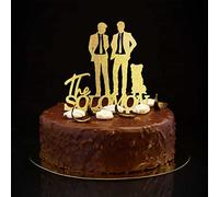 Karen's Cake Toppers Décoration de gâteau avec silhouette de chien et de chat Motif deux mariés Doré pailleté