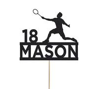 Karen's Cake Toppers Décoration de gâteau Badminton Personnalisable