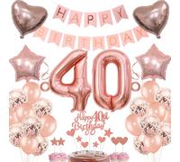 Karen's Cake Toppers Décoration de gâteau d'anniversaire 40 ans Or rose