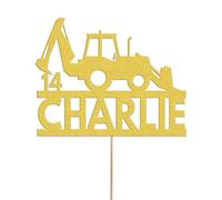 Karen's Cake Toppers Décoration de gâteau d'anniversaire Motif tracteur agricole personnalisable