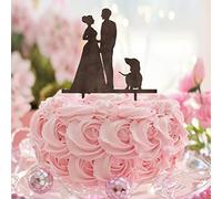 Karen's Cake Toppers Décoration de gâteau de mariage Mr & Mrs Silhouette élégante personnalisée pour fiançailles, future mariée, cadeaux de fiançailles pour couple Bois