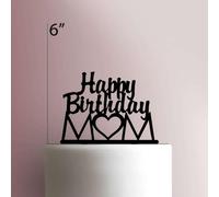 Karen's Cake Toppers Décoration de gâteau en acrylique Inscription Happy Birthday Mom Fuchsia 17,8 cm