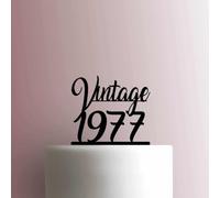 Karen's Cake Toppers Décoration de gâteau en acrylique Motif année vintage Marron 12,7 cm de large