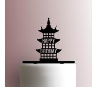 Karen's Cake Toppers Décoration de gâteau en acrylique Motif château japonais Rose 17,8 cm de large