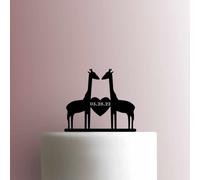 Karen's Cake Toppers Décoration de gâteau en acrylique Motif couple girafe Marron 12,7 cm de largeur