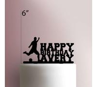 Karen's Cake Toppers Décoration de gâteau en acrylique Motif football Bleu 12,7 cm de large