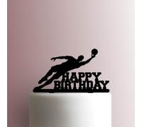 Karen's Cake Toppers Décoration de gâteau en acrylique Motif gardien de but de football Orange 17,8 cm de large