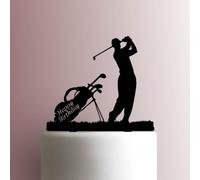 Karen's Cake Toppers Décoration de gâteau en acrylique Motif golf Happy Birthday Rose 20,3 cm