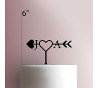 Karen's Cake Toppers Décoration de gâteau en acrylique Motif initiales d'amour Marron 15,2 cm de large