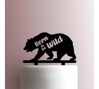 Karen's Cake Toppers Décoration de gâteau en acrylique Motif ours Born To Be Wild Rose 15,2 cm de large