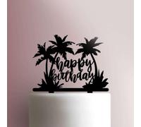 Karen's Cake Toppers Décoration de gâteau en acrylique Motif palmiers Rose 12,7 cm de large