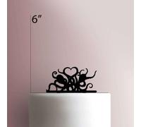 Karen's Cake Toppers Décoration de gâteau en acrylique Motif pieuvre Rose Largeur 17,8 cm