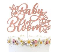 Karen's Cake Toppers Décoration de gâteau en forme de bébé en fleurs Doré rose