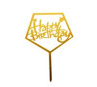 Karen's Cake Toppers (HP11) Décoration de gâteau d'anniversaire en acrylique Doré