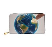 KARFPP Portefeuille rectangulaire de qualité supérieure à imprimé écossais - Luxueux, tendance et fonctionnel - Cadeau pour toutes les occasions, Space Planet Earth, Taille unique