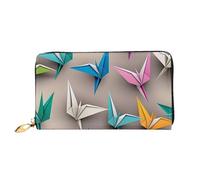 KARFPP Portefeuille rectangulaire imprimé guitare musicale - Luxueux, tendance et fonctionnel - Cadeau pour toutes les occasions, Origami Grues multicolores en papier., Taille unique