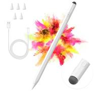 KARFUN Stylet Tablette Android, Stylet Tablette pour Charge Rapide, Fixation Magnétique, Compatible avec Samsung, Xiaomi et Lenovo Etc (US White)