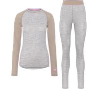 Kari Traa - Ensemble de sous-vêtements techniques en laine de mérinos - Kaia Set Light Grey Melange pour Femme en Laine - Taille S - Gris Gris S