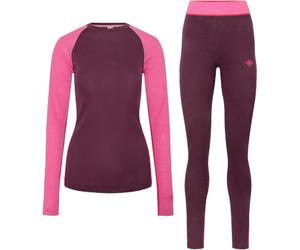 Kari Traa - Ensemble de sous-vêtements techniques en laine de mérinos - Kaia Set Wine pour Femme en Laine - Taille XS - Bordeaux Bordeaux XS