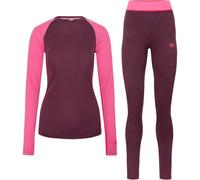 Kari Traa - Ensemble de sous-vêtements techniques en laine de mérinos - Kaia Set Wine pour Femme en Laine - Taille L - Bordeaux Bordeaux L