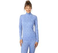 Kari Traa - Première couche en laine de mérinos - Edith Half Zip Pastel Light Blue pour Femme en Laine - Taille M - Bleu Bleu M