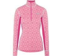 Kari Traa - Première couche technique en laine de mérinos - Rose Half Zip Baselayer Top Bright Pink pour Femme en Laine - Taille XS Rose XS