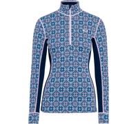 KARI TRAA Rose Half Zip Base Layer Top - 100% Merino Wool - Femme - Bleu - taille XS- modèle 2027