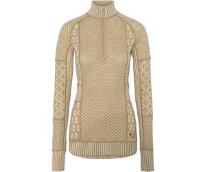 Kari Traa - Première couche technique en laine de mérinos - Smekker Half-Zip Baselayer Mocha pour Femme en Laine - Taille L - Beige Beige L