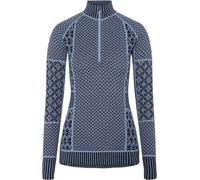 Kari Traa - Première couche technique en laine de mérinos - Smekker Half-Zip Baselayer Pastel Light Blue pour Femme en Laine - Taille L - Bleu Bleu L