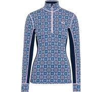Kari Traa Sous-vêtement mérinos Rose Half-Zip 100% laine mérinos Femme S Bleu marine foncé