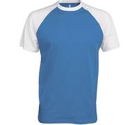Kariban Base Ball > T-Shirt Bicolore Manches Courtes - Aqua Blue/White, L, Unisexe